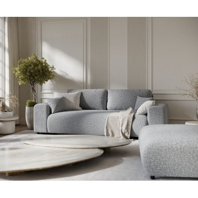 Three-seater square arm sofa