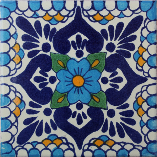 6" x 6" 4pcs TalaMex Montijo Talavera Mexican Tile