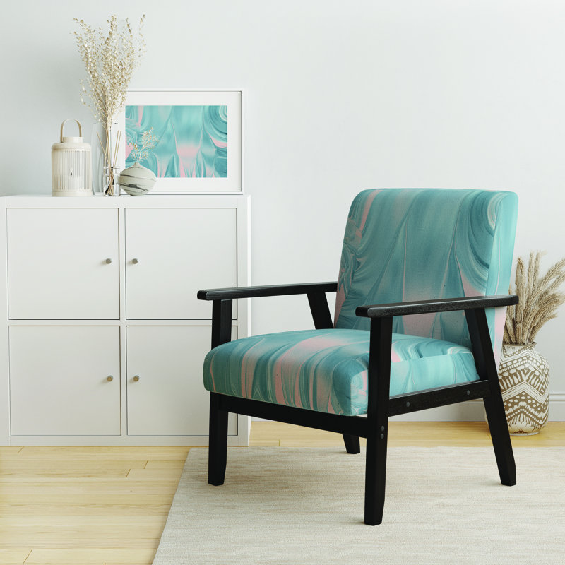 Havish - Abstract Water I - Fauteuil d'appoint rembourré en velours moderne