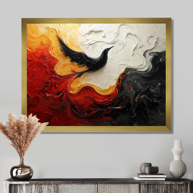 Whitlatch - Abstract Canvas Art Print, Reproduction encadrée d'une seule photo, H 12 po x l 20 po, Doré