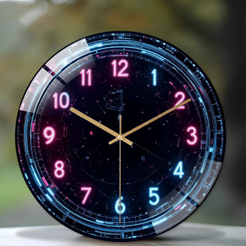 LED Wall Clock for Home Decor And Timekeeping(1) Art - 12'' Modern Glass Wall Clock