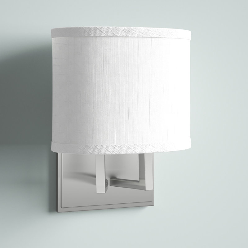 Addyson Dimmable Bath Sconce, Brushed Nickel / Slate Gray Fabric