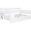 Lit de jour double avec bureau et 3 tiroirs - Bois de pin blanc pour une chambre à coucher confortable-2070539245-2070539243