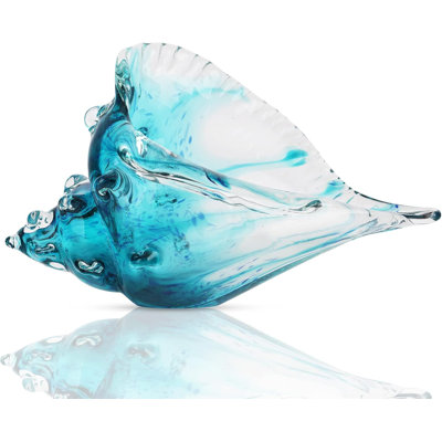 Hand blown glass conch sculpture