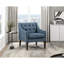 Fauteuil d'appoint bleu tendance dans la décoration intérieure, structure en contreplaqué, revêtement en boutons, sièges en mousse haute, coussins réversibles, housse à fermeture à glissière, pieds en bois d'hévéa brun, salon élégant de poids maximal de 300 lb-628175146