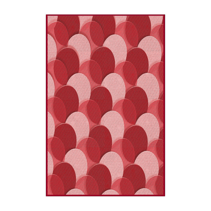 Tapis abstrait en laine rouge, Rectangle 2 pi x 5 pi