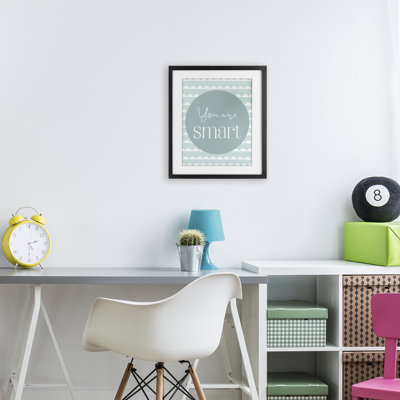 You Are Smart Sentiment Framed Print Under Glass, design by Christine Simpson Art