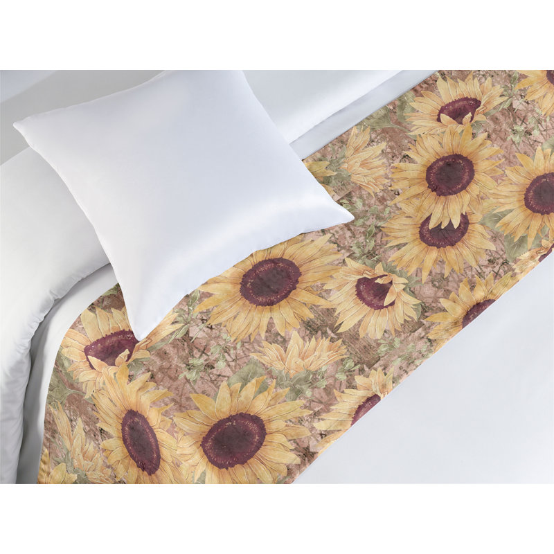 Foulard de lit Ambesonne Sunflowers Summer Flowers, Lit simple