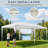 10 X 20Ft Party Tent With Sidewalls, Outdoor Event Canopy With Removable Panels & Zipper Doors, Backyard Gazebo Tent, White-126556100-126556101