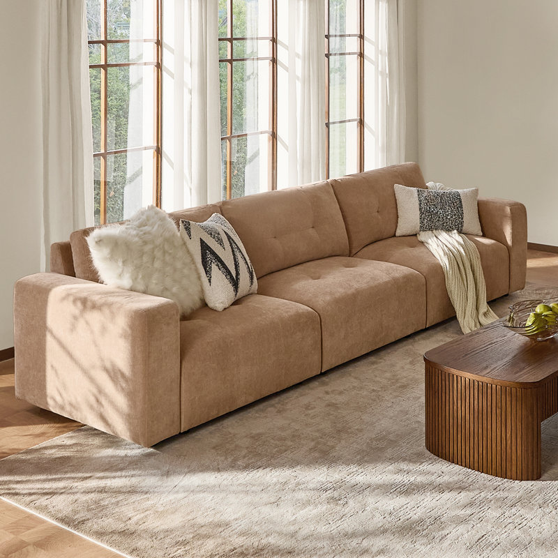 Canapé modulaire surdimensionné moderne de 126 po avec tissu en chenille et coussins en mousse à mémoire de forme Esme