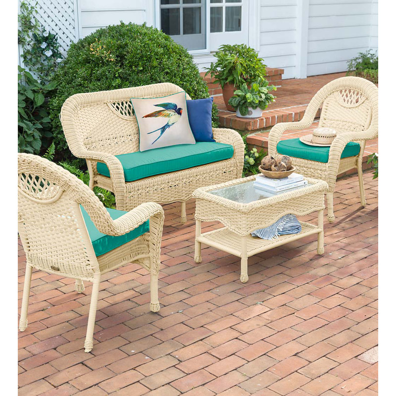 Prospect Hill 50'' Wide Premium All-Weather Wicker Loveseat, Cloud White