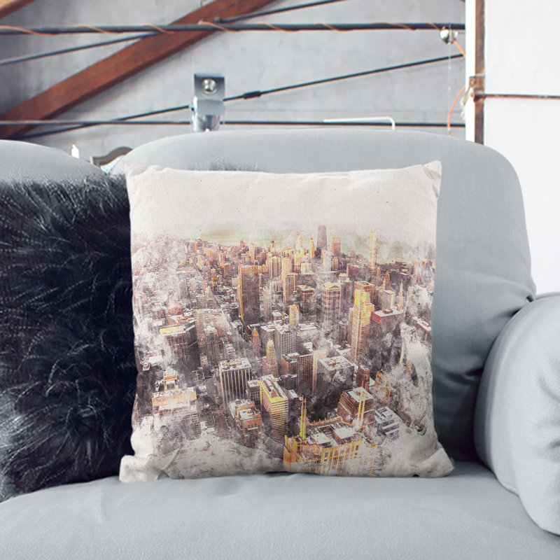 Square Throw Cushion, 55cm H x 55cm W x 20cm D, White