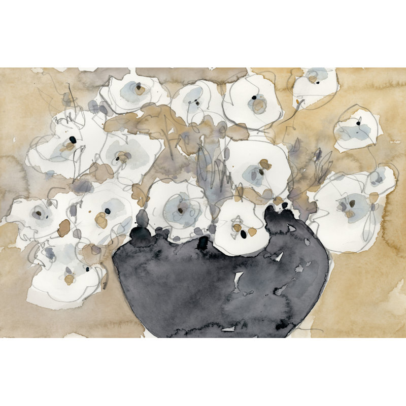 Une autre fleur blanche II par Samuel Dixon - Peinture, H 32 po x l 48 po, Toile tendue, Sans cadre
