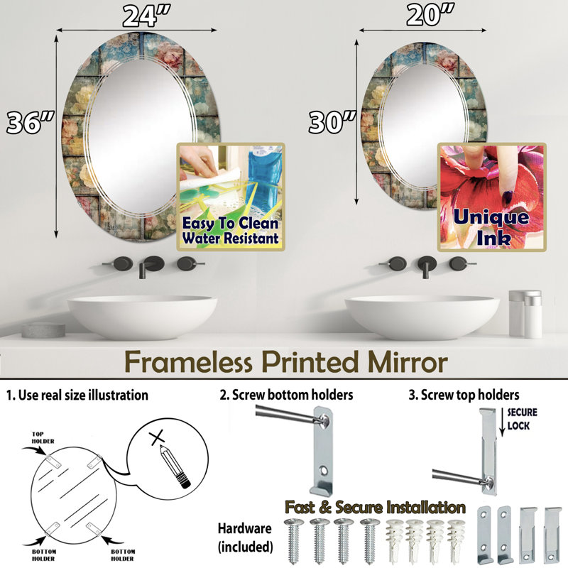 Willadine Oval Mirror, 30" x 20"