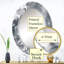 White Grey Liquid Marble Waves Wall Mirror, Modern Oval - White And Grey Liquid Marble Waves-1845668408