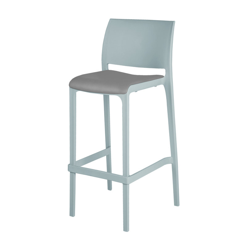 Tabouret de bar Sensilla, Bleu pastel, Tabouret de bar (hauteur d'assise de 29,5 po)