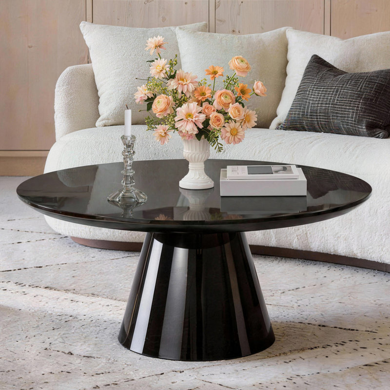 Table basse ronde Lippa, Noir