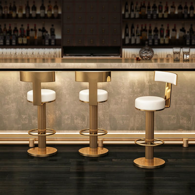 Tabourets de bar réglables dorés Frangia, Frangia à hauteur de comptoir avec tabourets de bar à l'arrière pour îlot de cuisine (1PCS)