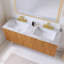 Meuble-lavabo mural simple avec comptoir en pierre frittée