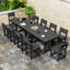 Ensemble de salle à manger pour 10 personnes avec table rectangulaire en poly plastique-558300896-562727768