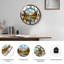Horloge murale décorative représentant un paysage de rivière et de montagne - Horloge murale moderne en verre de 61 cm (24 po)