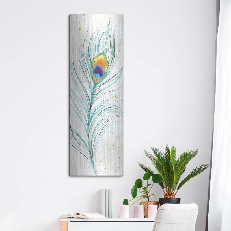 «Peacock Garden V» par Anne Tavoletti, art mural en métal, H 48 po x l 16 po