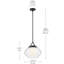  Luminaire suspendu 1 lumière avec verre extérieur transparent et verre intérieur opale-111187551-111187552