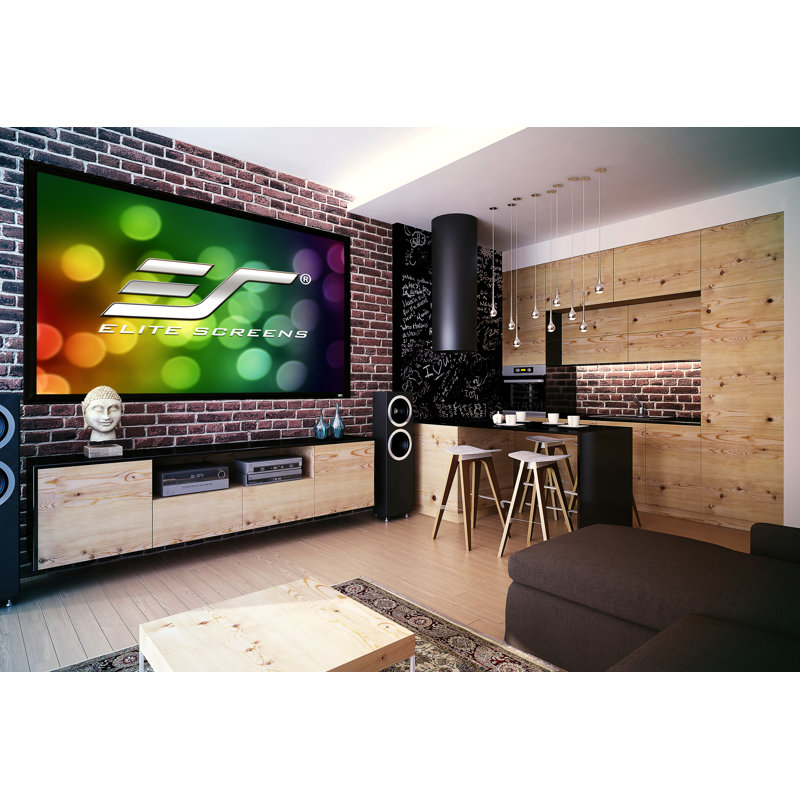 Sable Frame 2 Series Fixed Frame Wall Mounted Projector Screen, Matte White, Black velvet frame, 150" Diagonal