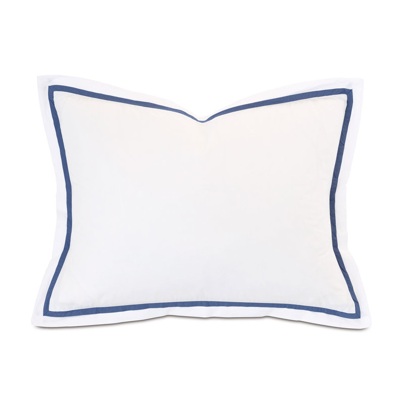 Tessa Sham, Standard, Border, White/Blue