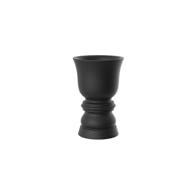 Suave Resin Pot Planter, Black, 25.75" H x 16.5" W x 16.5" D
