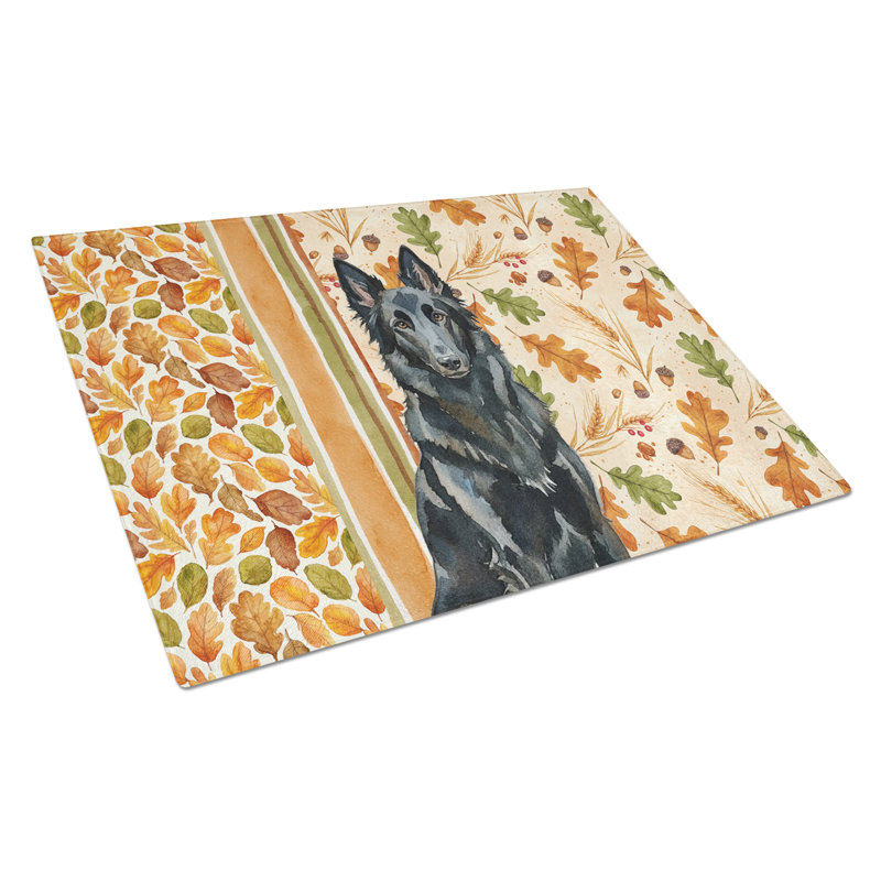 Planche à découper en verre avec berger belge Groenendael Heirloom