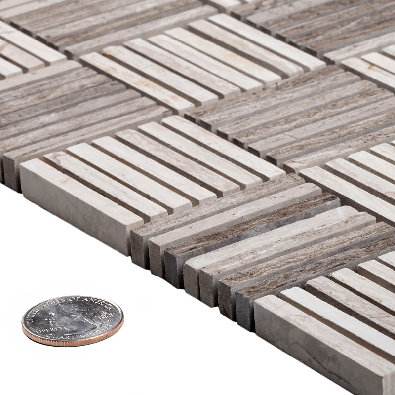 12" x 12" Wood Grid Mosaic Wall & Floor Tile