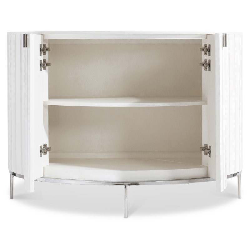 White Adobe Faux Stone Transitional Sideboard