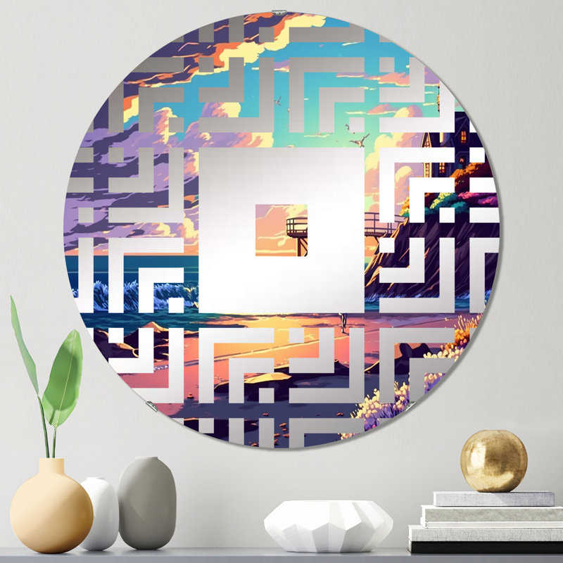 Maskia - Miroir mural carré, 31,4 po x 31,4 po