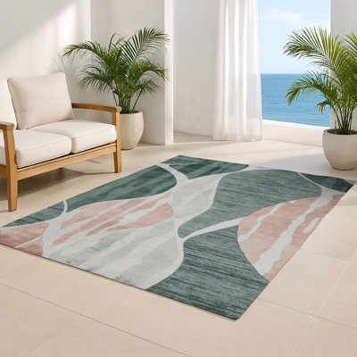 Watercolor Gray Indoor and Outdoor Area Rug