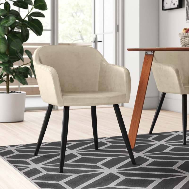 Manjeevan Faux Leather Armchair, Beige