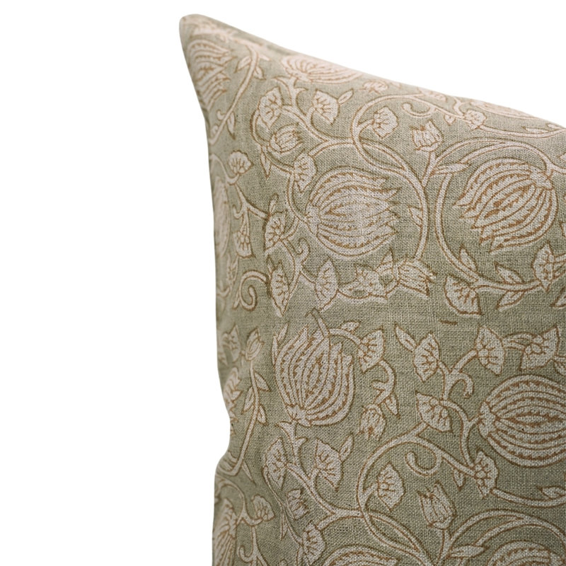 Housse de coussin lombaire en pur coton Fab divine, décor de ferme bohème doux (6 Kamal, vert), H 20 po x l 14 po