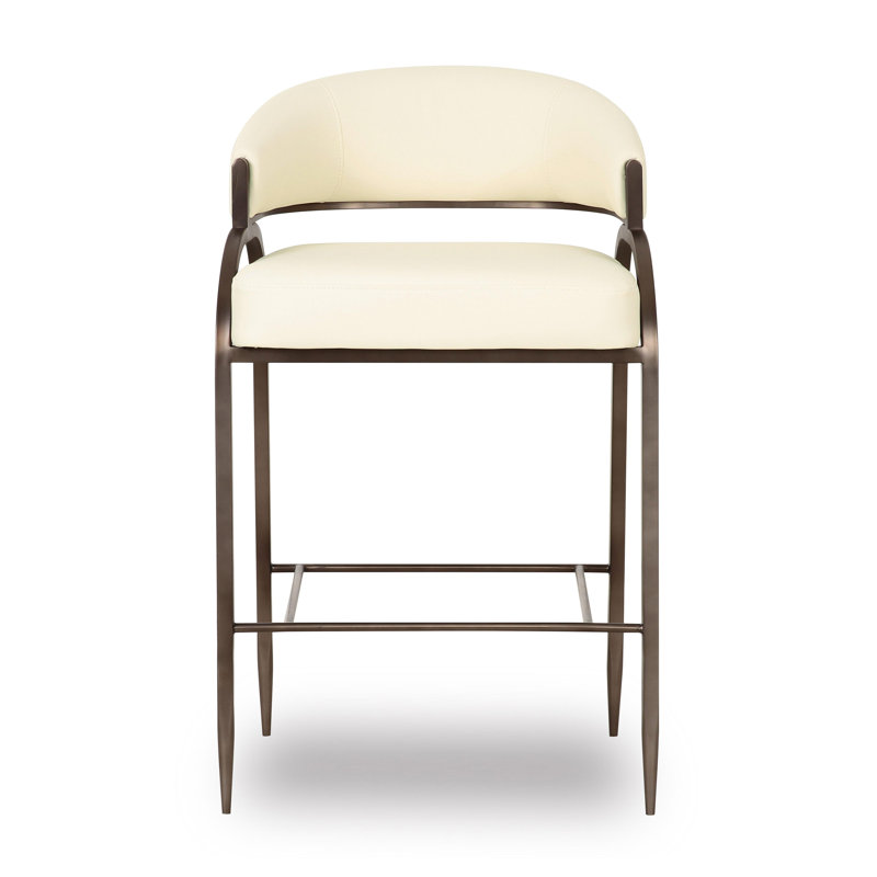 Tabouret de comptoir Lowther Tatum Performance, Crème, crème