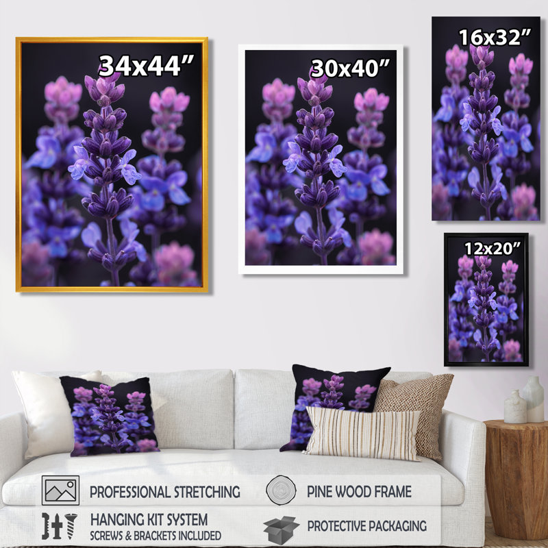 Art mural lilas mauve, lilas et jardin, Toile tendue, H 20 po x l 12 po