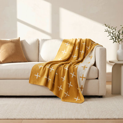 Knit Wool Throw Blanket
