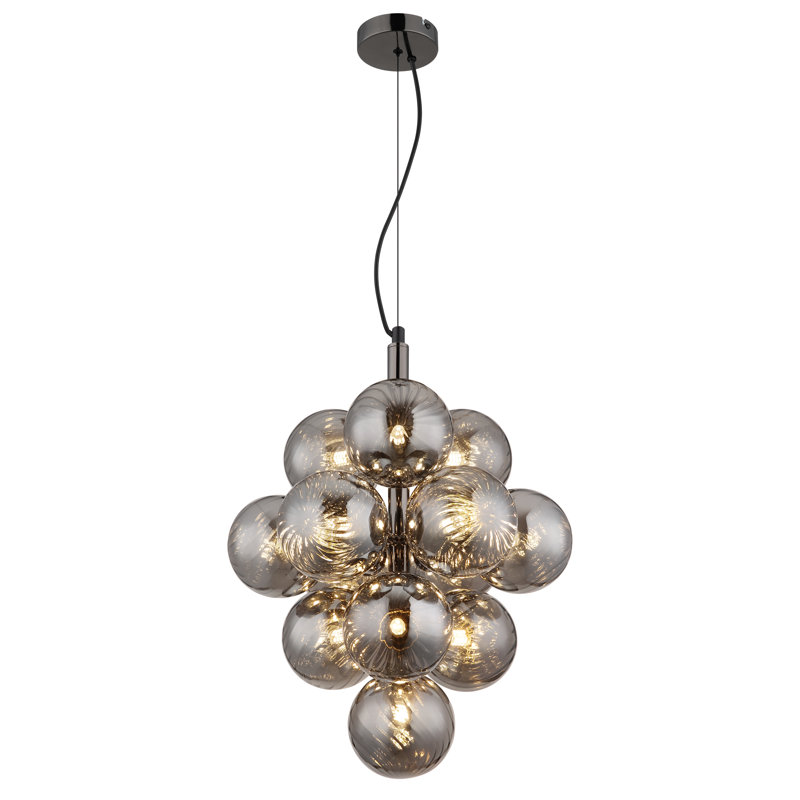 Kimbal 13 - Light Matte Black Pendant, Smoke colour