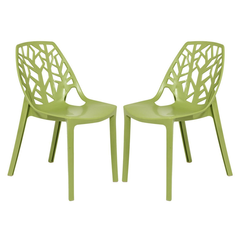  Chaise de salle à manger moderne Cornelia - ensemble de 2, Vert