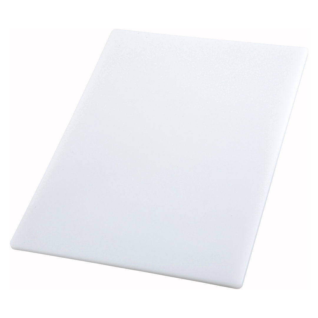 Winco Heavy-Duty Plastic Cutting Board, 18" X 24" X 1/2", White Winco
