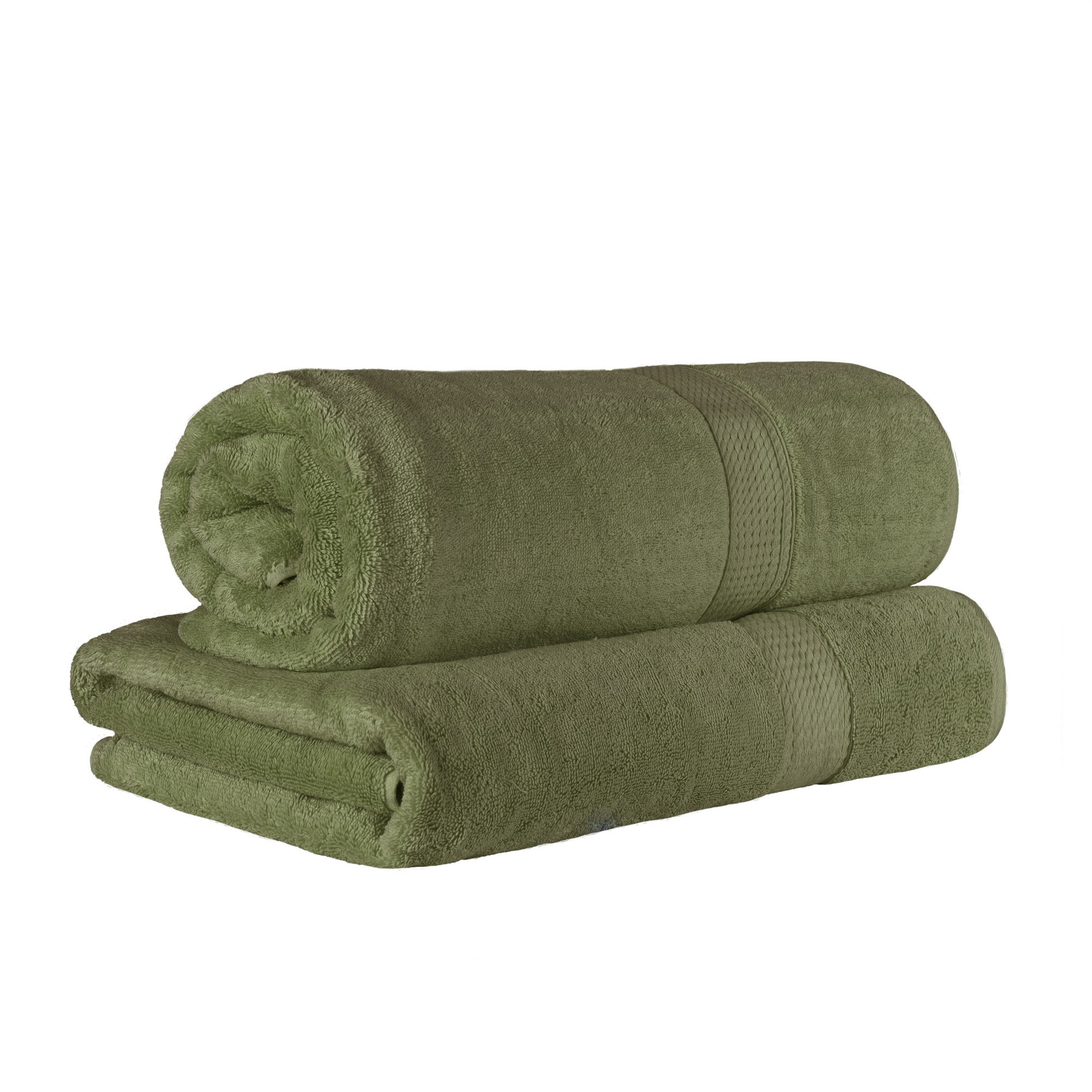 Renata 2 Piece 800 GSM Certified Egyptian Cotton Bath Sheet Set , Forest Green
