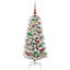 Artificial Hinged Christmas Tree Green and white-2122929117