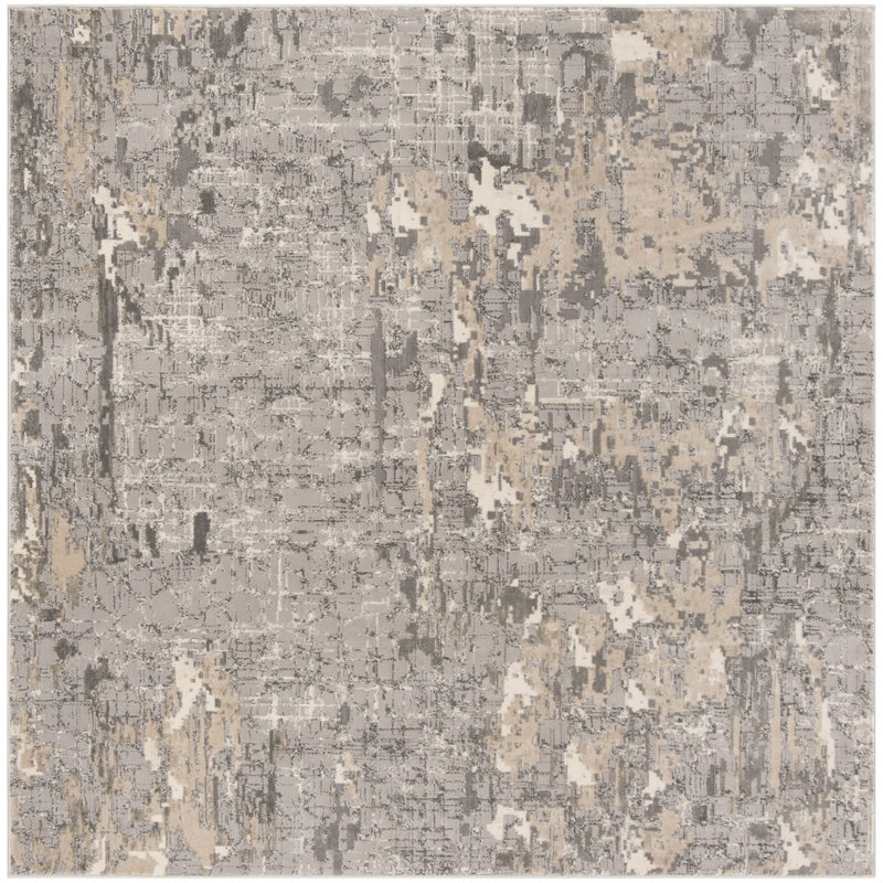 Edvin Performance Abstract Rug, Square 3'