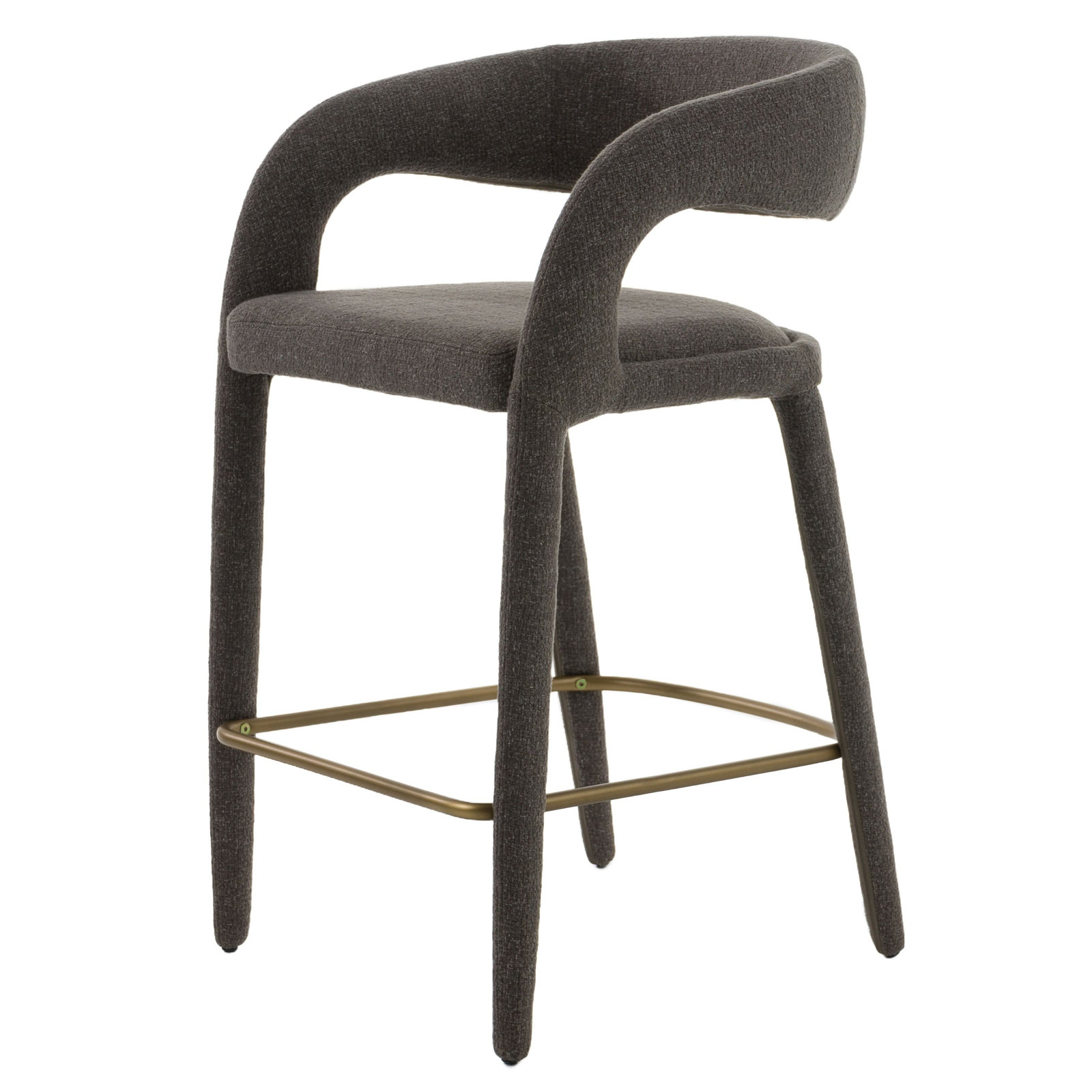 Arshaluys Upholstered Counter Stool, Dark Gray