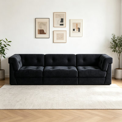 Canapé trois places en tissu de style français