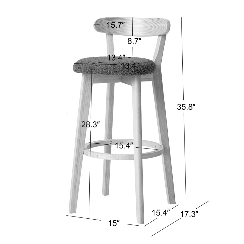 Ensemble de 2 tabourets de bar Chu, Terracotta