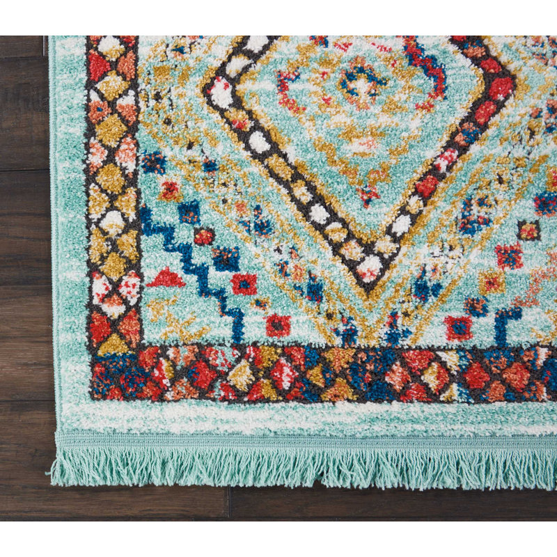 Tapis turquoise, Tapis de couloir 2 pi 2 po x 7 pi 9 po